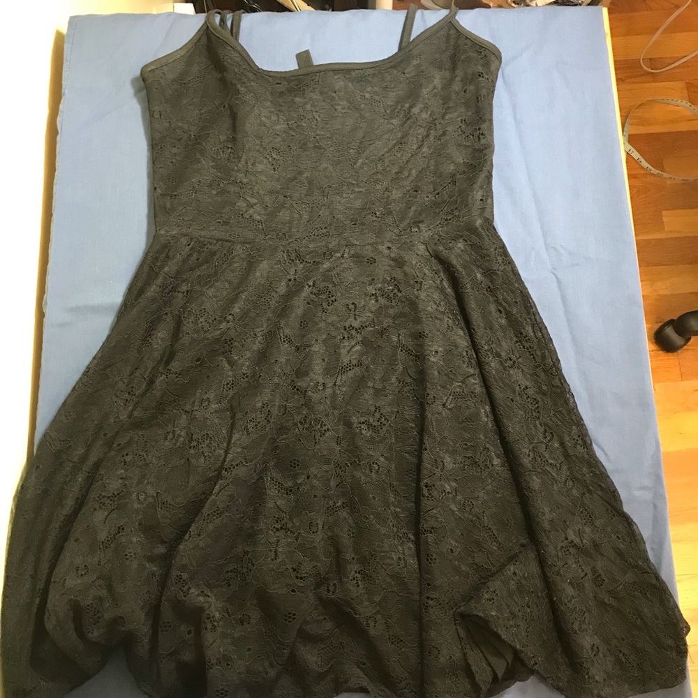 Black lace skater dress